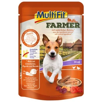 MultiFit Farmer Adult Mini 24x100g Huhn Mit Entenherzen, Paprika Und Karotte 3 MultiFit Farmer Adult Mini 24x100g Huhn Mit Entenherzen, Paprika Und Karotte